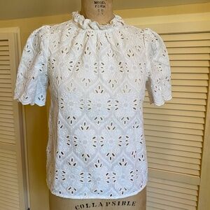 Sezane Louisah Blouse Top in Ecru 34 2